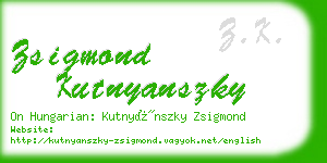 zsigmond kutnyanszky business card